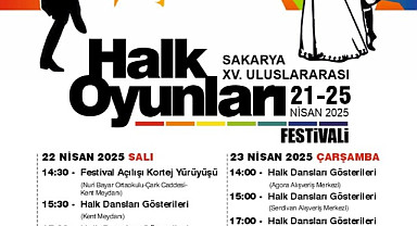 “Sakarya XV. Uluslararası Halk Oyunları Festivali” 21 Nisanda İlimizde Başlıyor